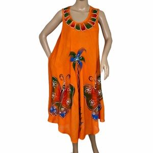 😳SALE😳 MM Collection Women’s Dress Orange 🍊 Print Rayon